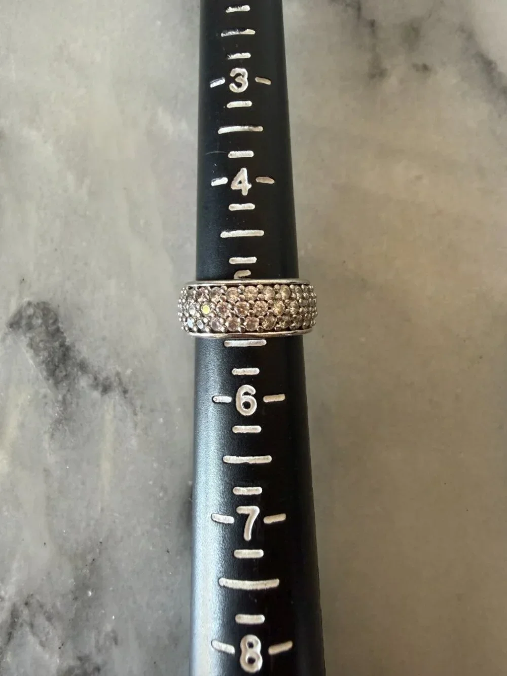 Vintage Diamonique Sterling Silver 925 Pave CZ Eternity Band - Size 5